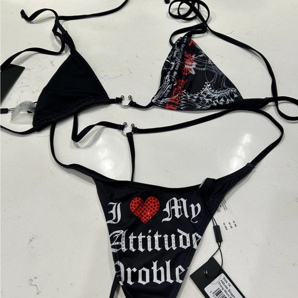 Jaded London Black and Red Bikini Set